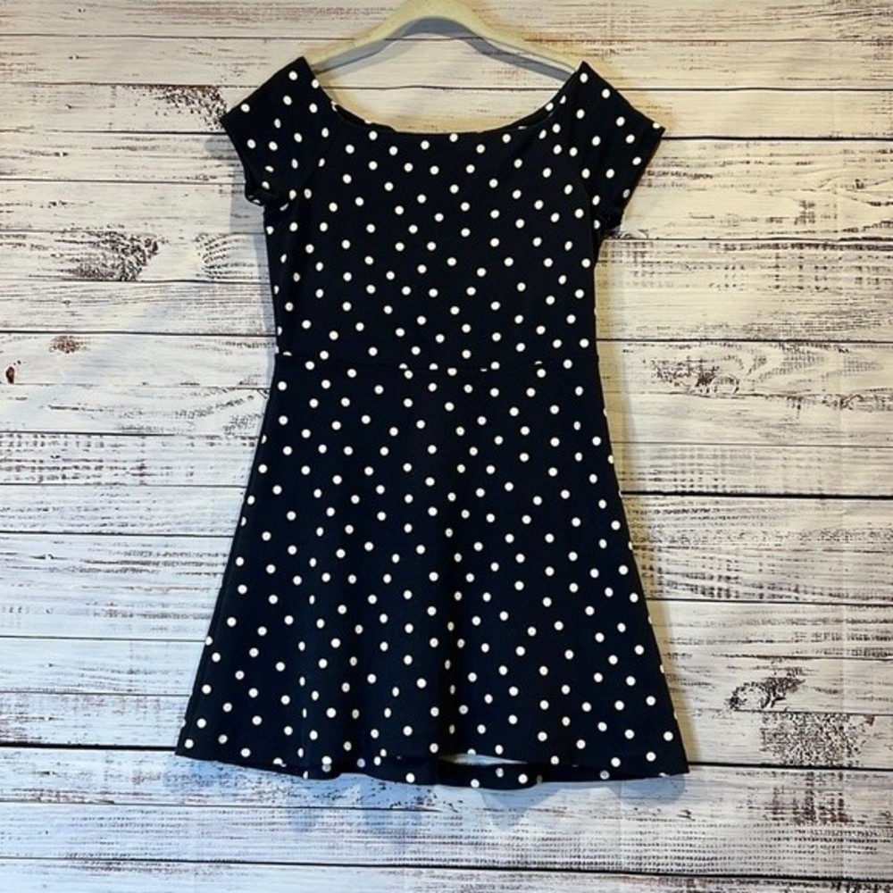 Boden Blue and White Polka Dot Cotton Scoop Neck Dress Size 8P